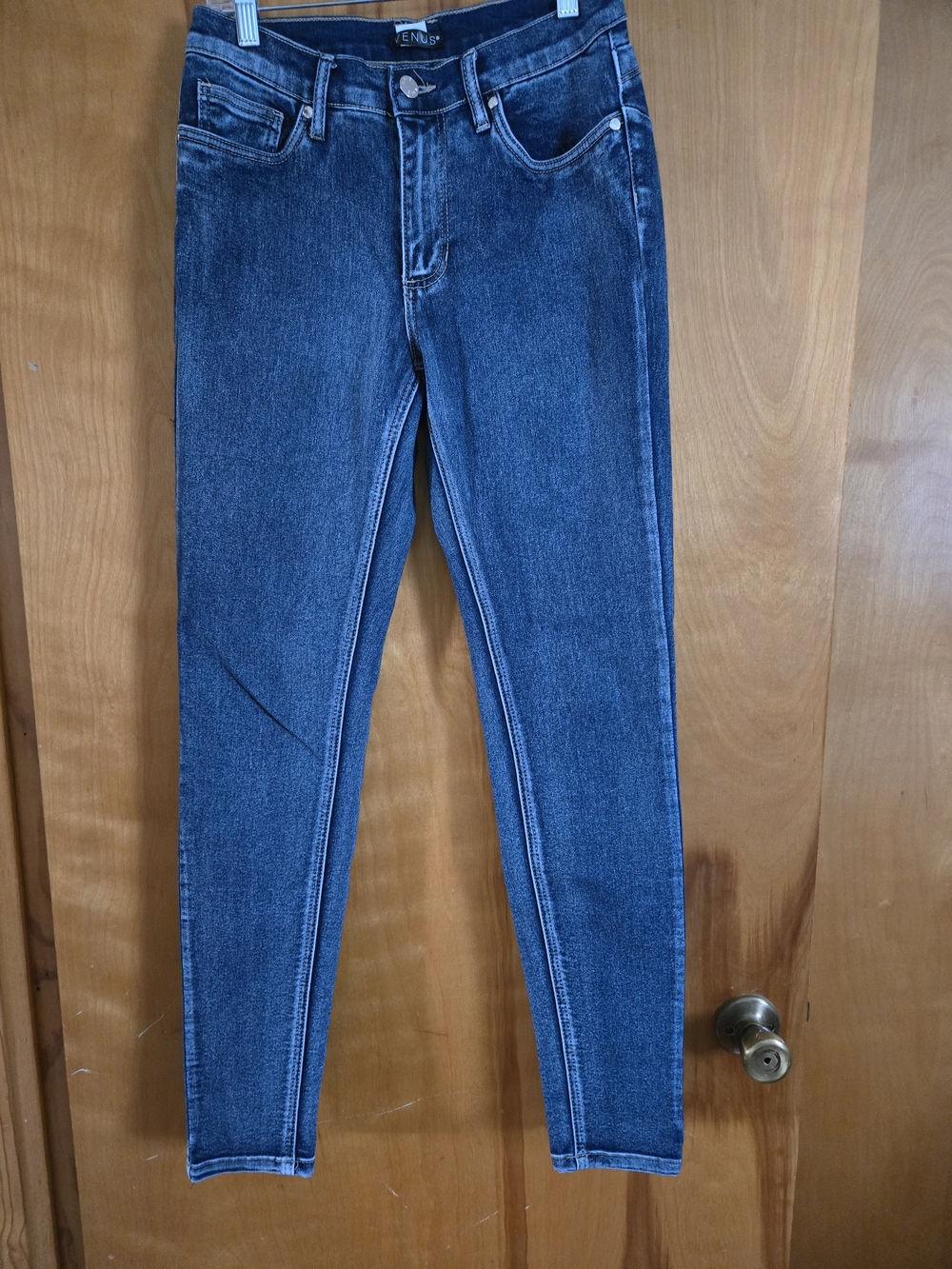 VENUS Women's Skinny Jeans in Dark Blue Wash